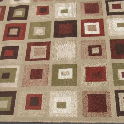 Lot 153: Large Contemporary Decorative Rug, Green/Brown Tones, Large 63"x85" Rug