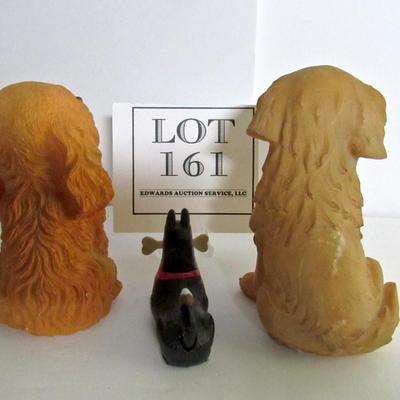 3 Thin Plastic or Resin Dogs