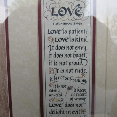 Lot 162: Larger Size Picture, Love Flower With Poem, About 14 1/2" x 16 1/2"