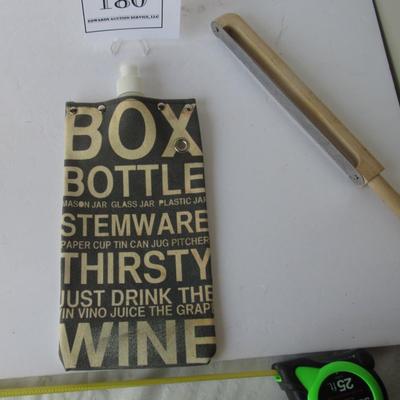Nice Glass Cutting Tray With Bread Knife and Wine Cooler Bag