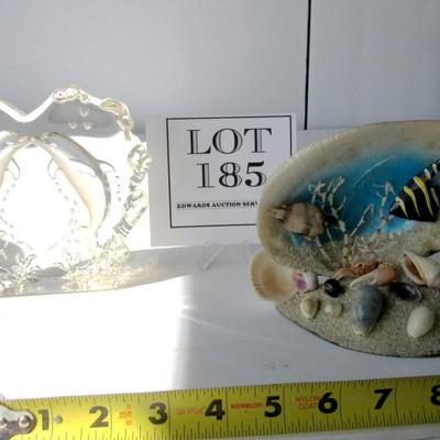 Glass Dolphin Decoration and Shell Sea Life Decoration
