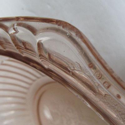 Depression Glass Pink Mayfair Handled Bowl,
