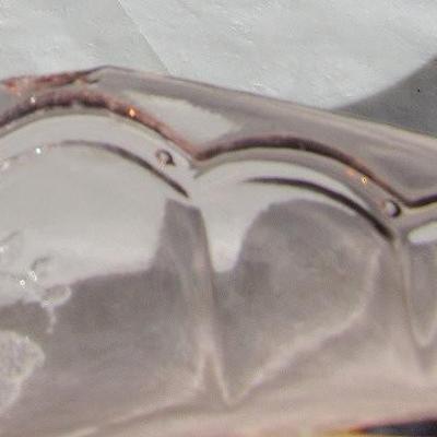 Depression Glass Pink Mayfair Handled Bowl,
