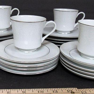 Lot 203: Service For 4 Set of Fine China Love Lace Dishes