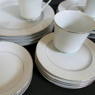 Lot 203: Service For 4 Set of Fine China Love Lace Dishes