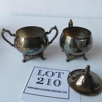 Older Oneida USA Silver Plate Sugar and Creamer