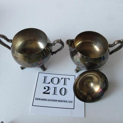 Older Oneida USA Silver Plate Sugar and Creamer