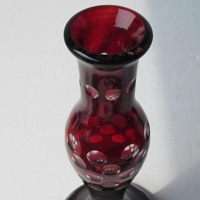 Lot 233: Vintage Cut to Clear Glass Bud Vase