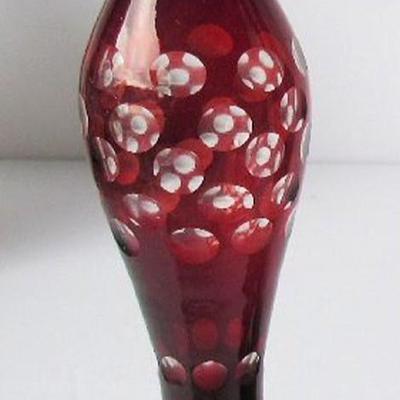 Lot 233: Vintage Cut to Clear Glass Bud Vase