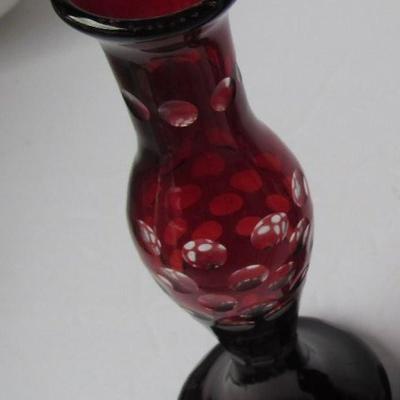Lot 236: Vintage Cut to Clear Glass Bud Vase #2