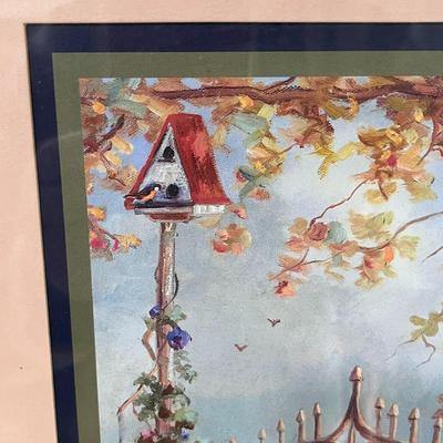 LOVELY FRAMED MATTED GARDEN GATE SCENE PRINT