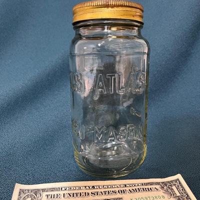 ATLAS MASON JAR MADE INTO COIN BANK