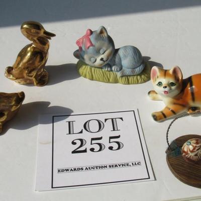 Lot of Small Cats and Ducks Figurines