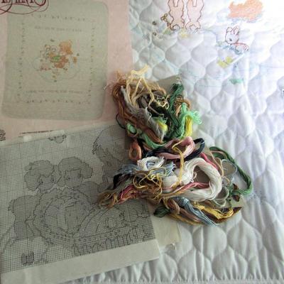 Precious Moments Baby Blanket Embroidery Project to Complete, Adorable