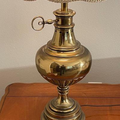 Two Antique Brass Bottom Lamps from "The Lamp Shop"