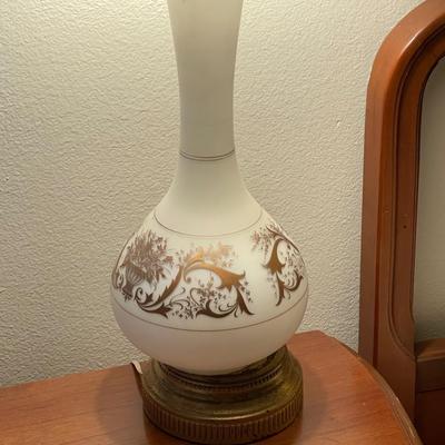 Two Mid Century Hand Painted Lamps