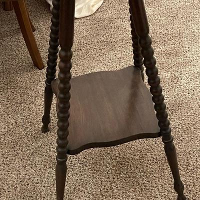 Vintage Wood Spindle Leg Side Table