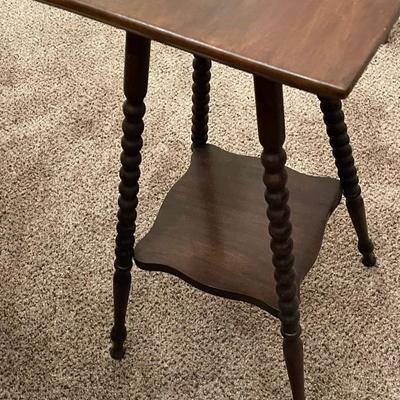 Vintage Wood Spindle Leg Side Table