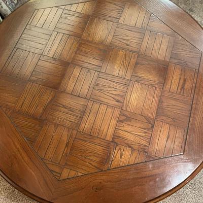 Vintage Henredon Block Design Coffee Table with Glass Bottom