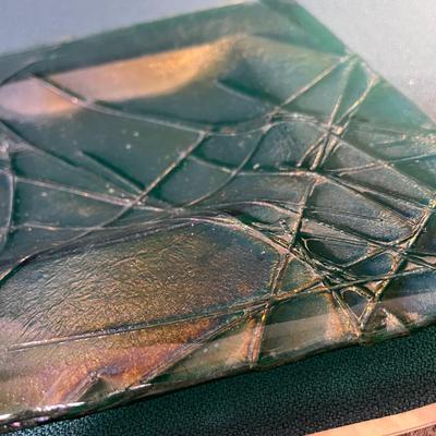 SIGNED ARTISAN STUDIO GLASS SQUARE DISH