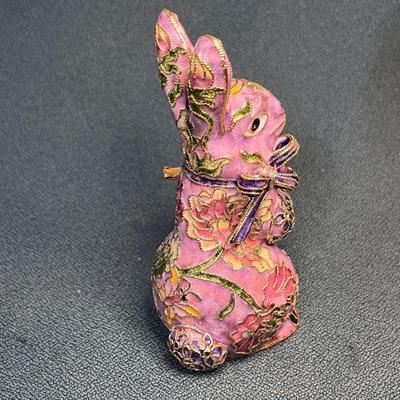 EXQUISITE ENAMELED RABBIT FIGURAL