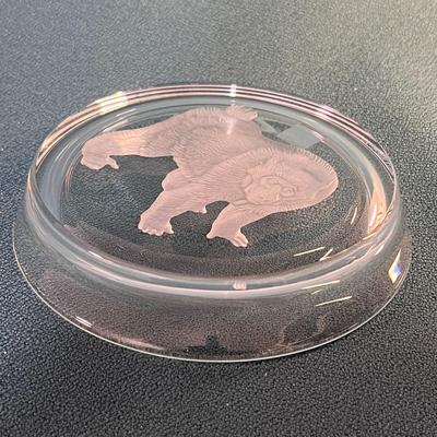ETCHED GORILLA CRYSTAL DISH BY HOYA JAPAN