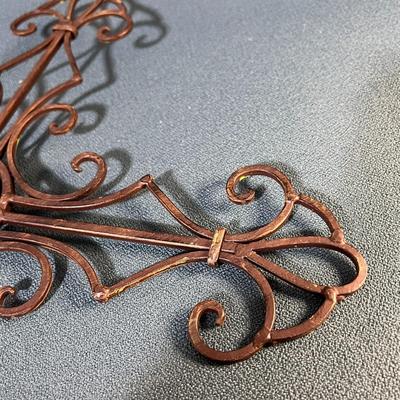 WROUGHT IRON CROSS w/ CENTER MEDALLION