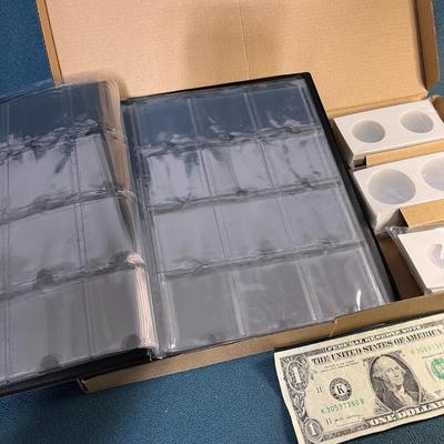 COIN ALBUM NEW IN PACKAGE HOLDS 120 COINS