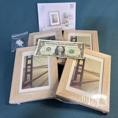 SET OF 4 OAK PICTURE FRAMES NEW IN PACKAGING