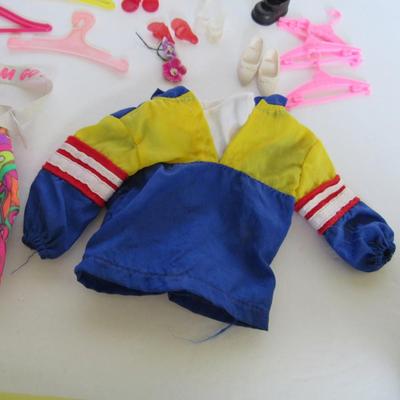 Misc Lot of Barbie Clothes and Accessories, Wigs