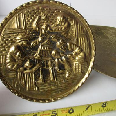 Vintage Brass Lot Wall Pocket, Bowl, Shakers