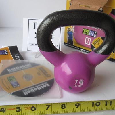 7 Lb Kettle Ball Weight, DVD in Box