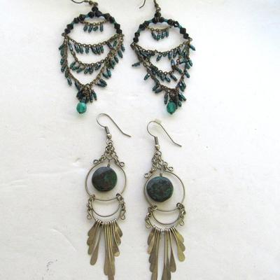 Lot 311: Two Nice Pair Long Dangle Earrings