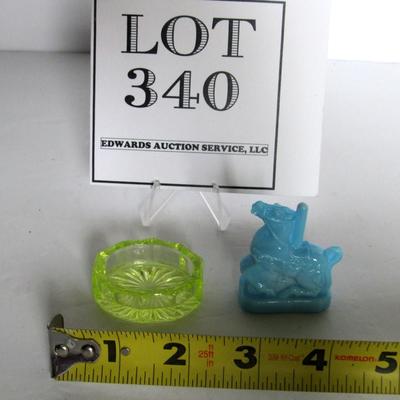 Older Boyd Glass Pony and Mosser Glass Vaseline Salt