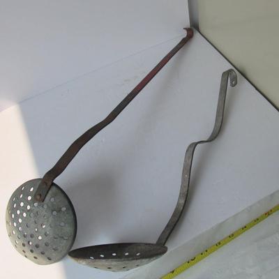 Lot 364: Two Old Long Ice Fishing Ladels