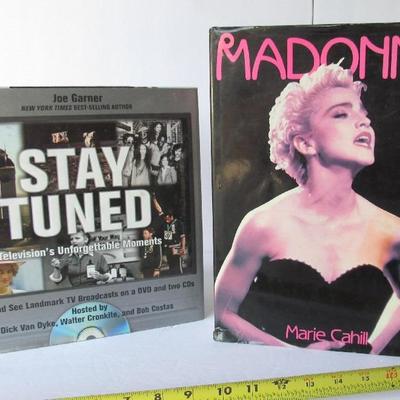 Lot 366: 2 Large Hard Cover Books: Madonna, Stay Tuned, TV's Unforgettable Moments