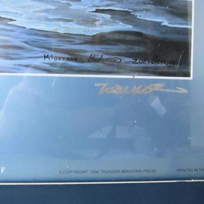 Lot 368: Large Picture: "Six-Pack" Celebrate the Timber Wolf, Artist Zoellick Signed in Silver Pen, 20" x 26"