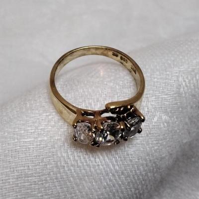 Gold Vermeil CZ Ring Size 8