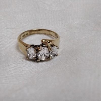 Gold Vermeil CZ Ring Size 8