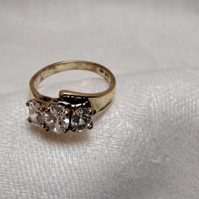 Gold Vermeil CZ Ring Size 8
