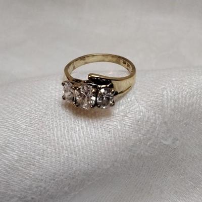 Gold Vermeil CZ Ring Size 8