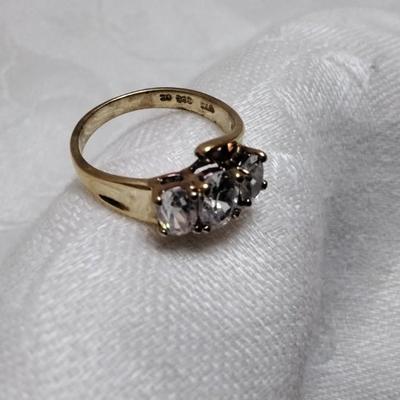 Gold Vermeil CZ Ring Size 8