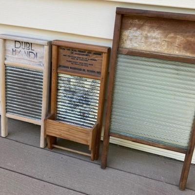 Three Vintage Washboards