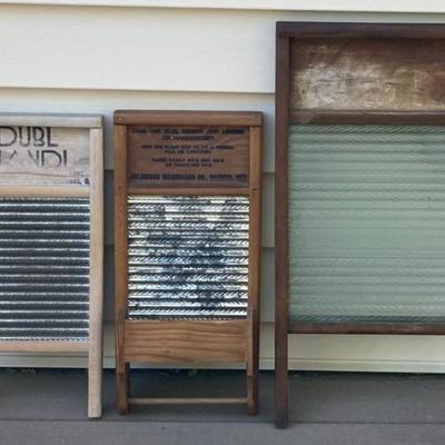 Three Vintage Washboards