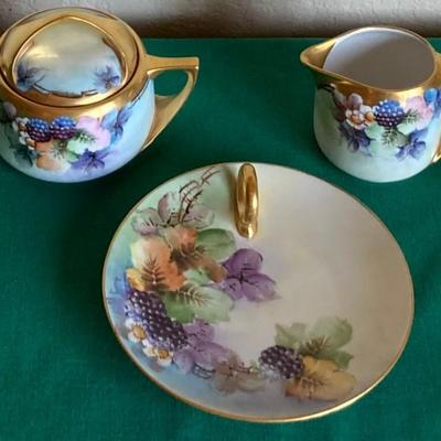 Epiag Royal Czechoslavakia Sugar Bowl, Creamer And Plate