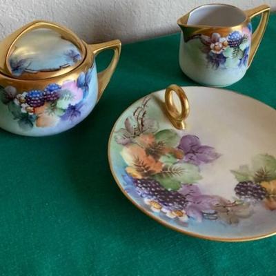 Epiag Royal Czechoslavakia Sugar Bowl, Creamer And Plate
