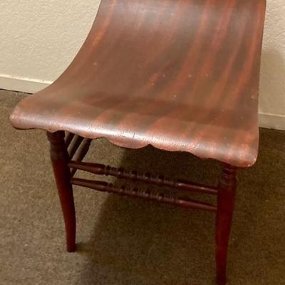Small Wooden Bench With Scalloped Sides