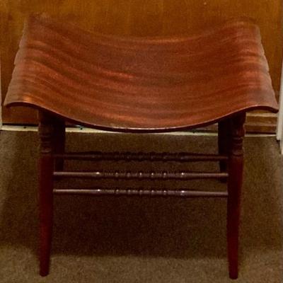Small Wooden Bench With Scalloped Sides