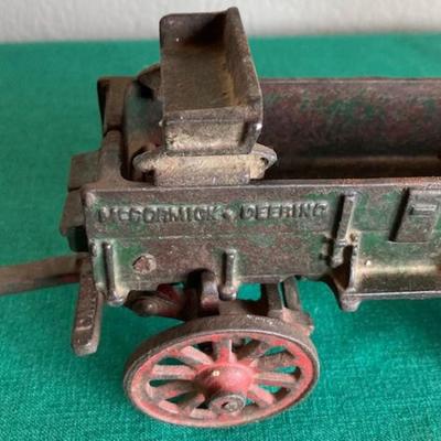 Antique McCormick & Deering Cast Iron Horse And Cart