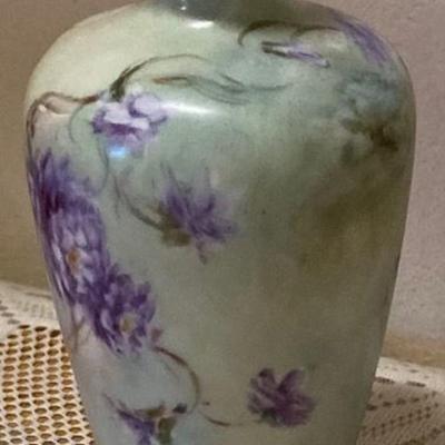 Vintage Purple And Green Vase Bavaria